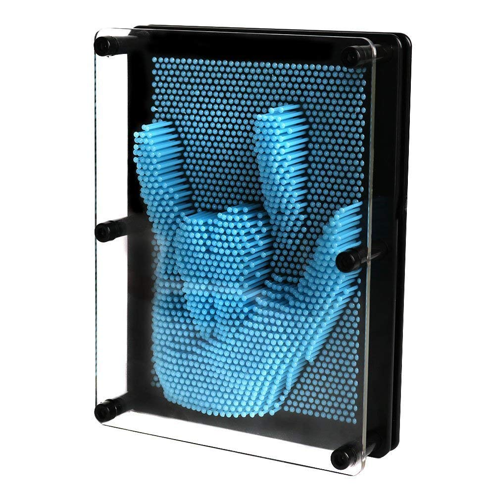 ITSYR 3D Pin Art Toy, Unique Plastic Pin Art Board for Kids,Inspire Imagination & Challenge Sense, Innovative Boundless Creativity for Children ,Extra Large 10" X 8", Blue Color.