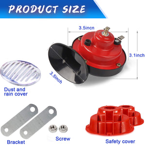 Car Snail Horn 12V,Waterproof Loud Air Electric Snail Horn,High and Low Tone Horns,For Any 12V Vehicles (2 PCS)