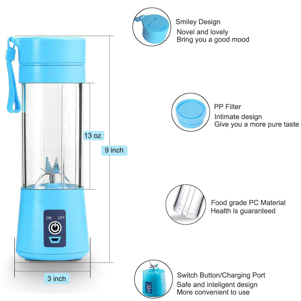 Portable Personal Blender - USB Rechargeable blender cup with Six