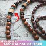 Boho Beaded Necklaces for Women Long Pendant Stone Wood Beads Handmade Wooden Necklace for Women Boho Jewelry