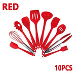 10/11PCS Silicone Kitchenware Non-stick Cookware Cooking Tool Spatula Ladle Egg Beaters Shovel Spoon Soup Kitchen Utensils Set